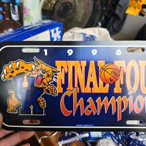 UK University of Kentucky KY Wildcats 1996 Final Four Champions Plastic License